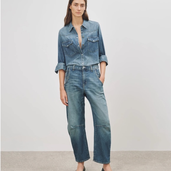 Nili lotan emerson jean 24 classic wash barrel crop - Picture 1 of 12